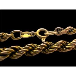 9ct gold rope twist necklace chain, hallmarked