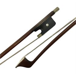 Cello bow possibly made from pernambuco or Brazilwood 