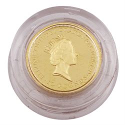 Queen Elizabeth II 1996 gold proof 1/10 ounce Britannia coin, cased with certificate