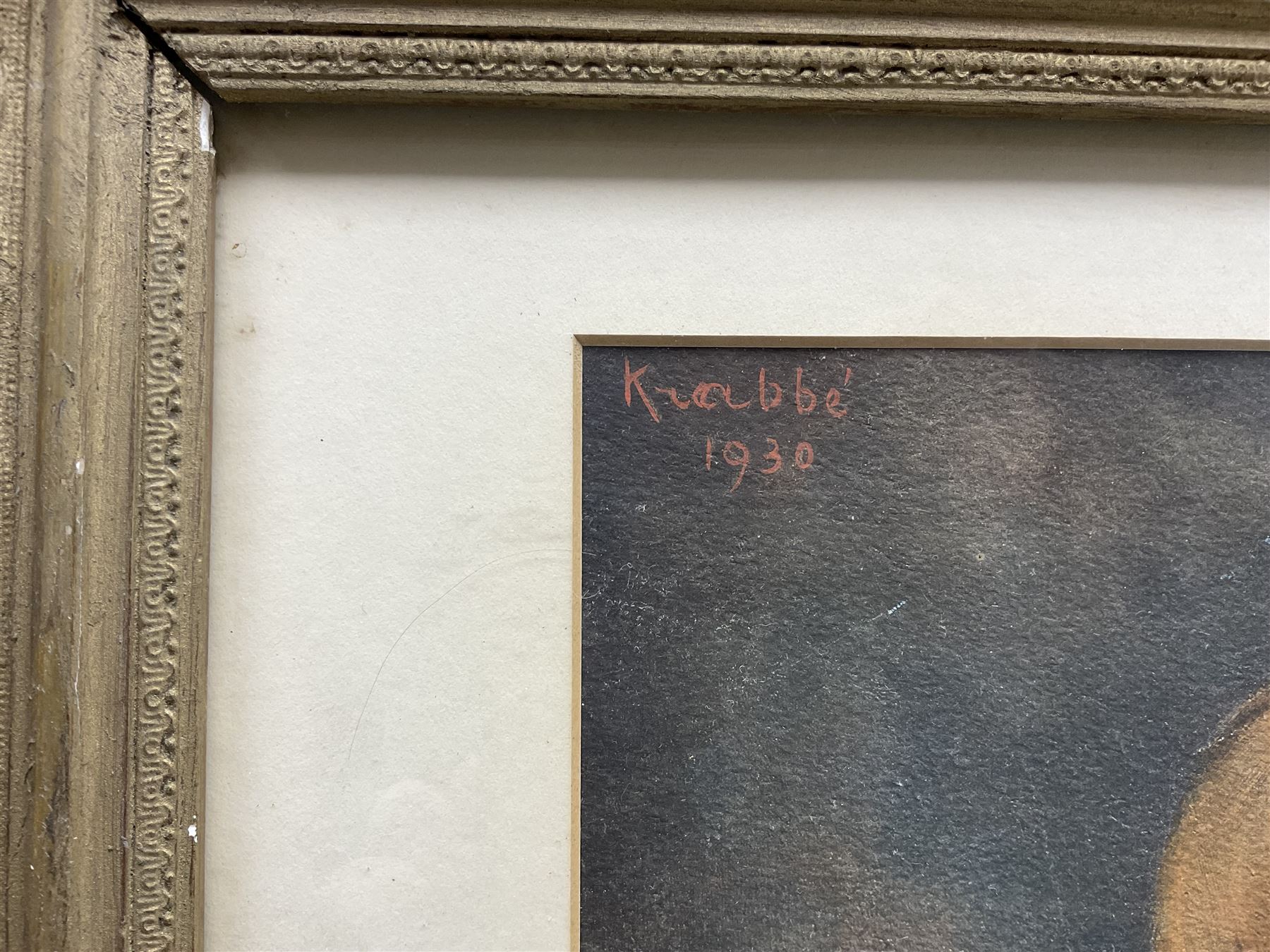 Maarten Hendrik Krabbe (Dutch 1868-1931): Three Pekingese Puppy Dogs, watercolour signed and dated 1930, 28cm x 35cm