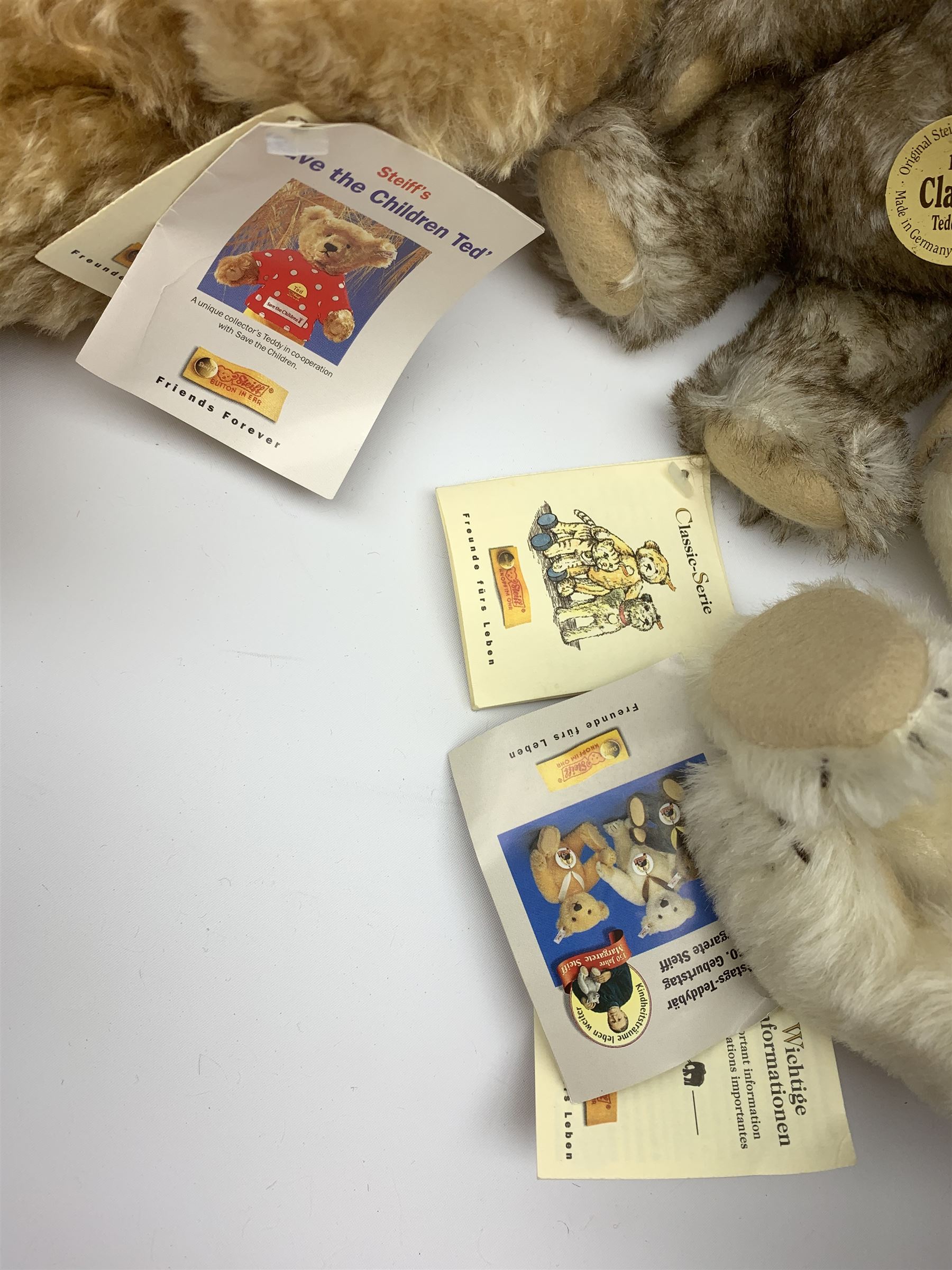 Three modern Steiff teddy bears - limited edition 'Save The Children' No.870/3000 H13