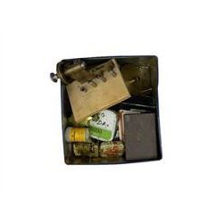 Assorted lathe drills, milling cutters, fly cutter frame and spindle with various fly cutters, clock depthing tool, other miscellaneous lathe and clockmaking hand tools.