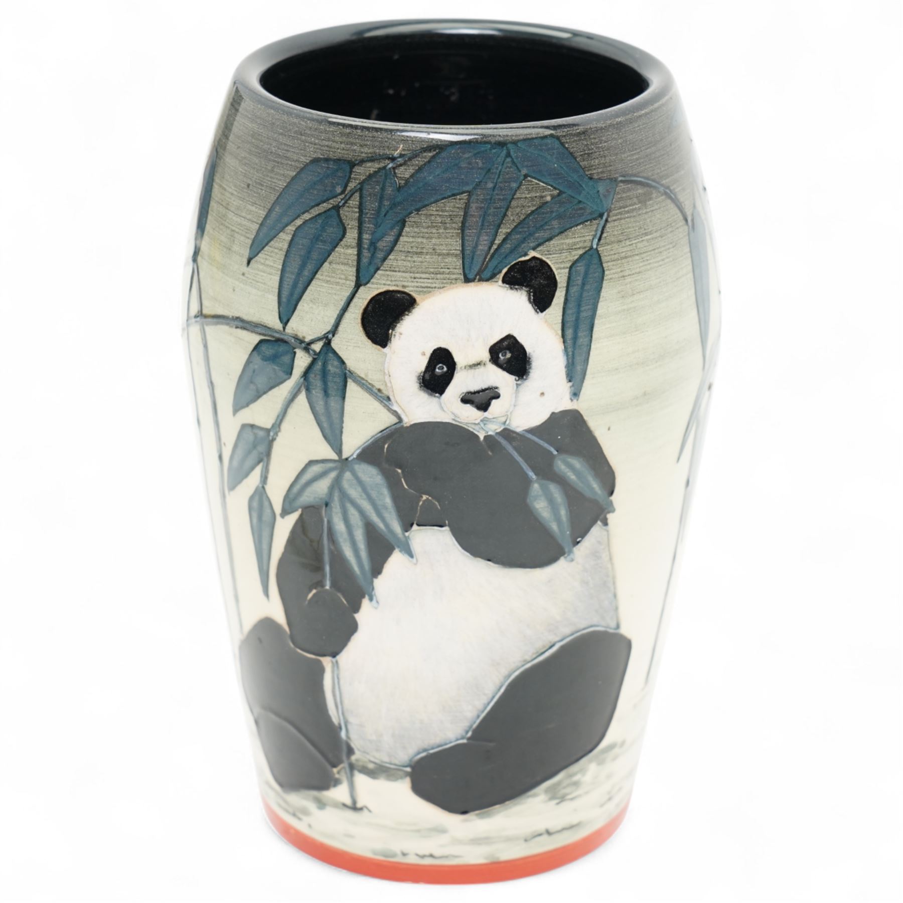 Sally Tuffin for Dennis China Works vase, decorated with Pandas eating bamboo, dated 2003 and numbered 4, printed marks to base, H16cm 