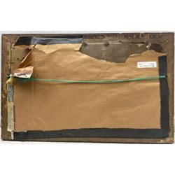 M Fox (British Early 20th Century): Winter Cottages at Dusk, watercolour signed and dated 1921, 15cm x 34cm