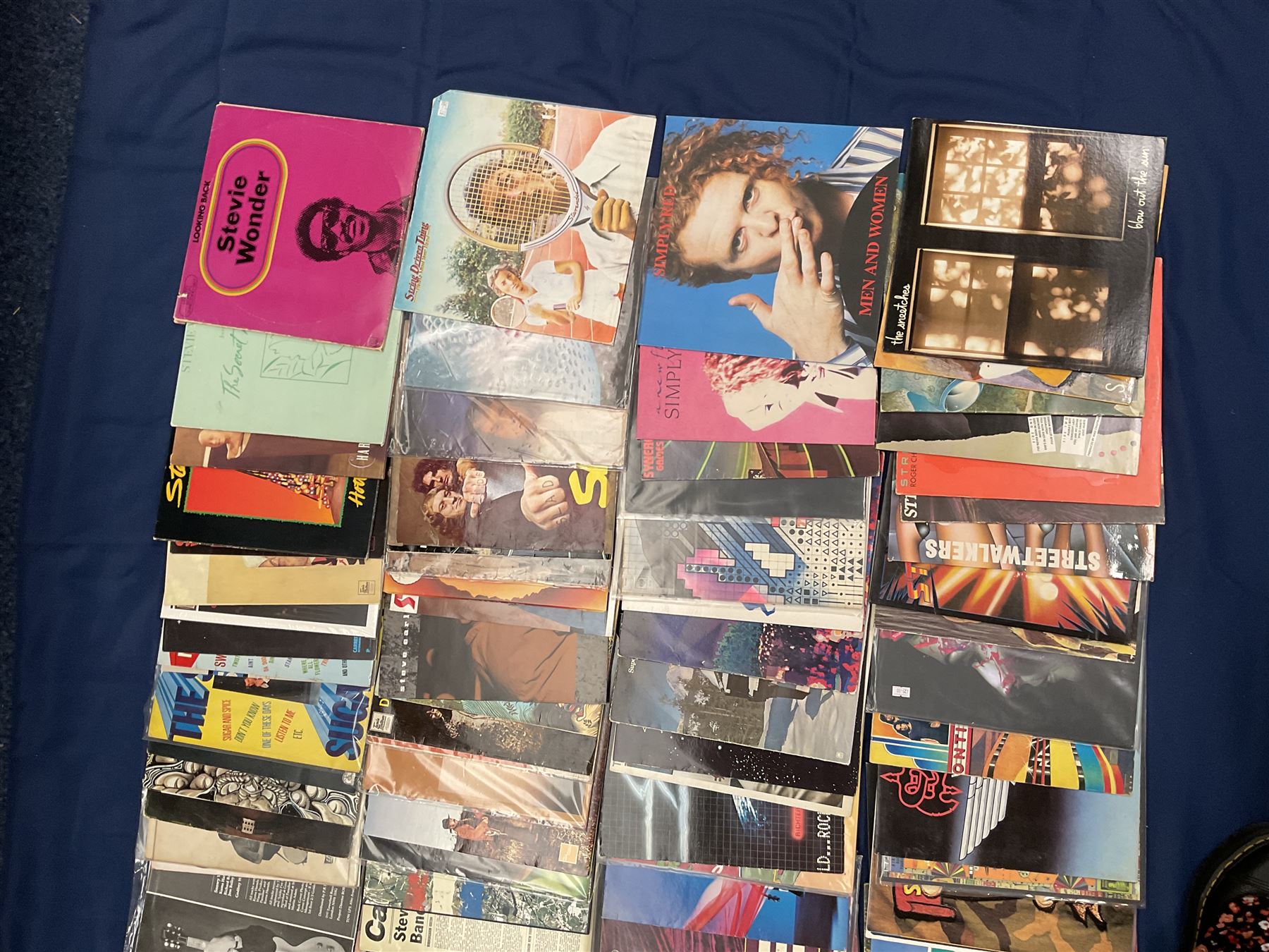 Quantity of vinyl records including Supertramp 'Indelibly Stamped', '...famous last words...', 'Crime Of The Century', 'Even In The Quietest Moments...', 'Paris' etc, Stevie Wonder 'My Cherie Amour', 'Steve Earle 'Live from Austin TX' and other music, approximately 100, in one box