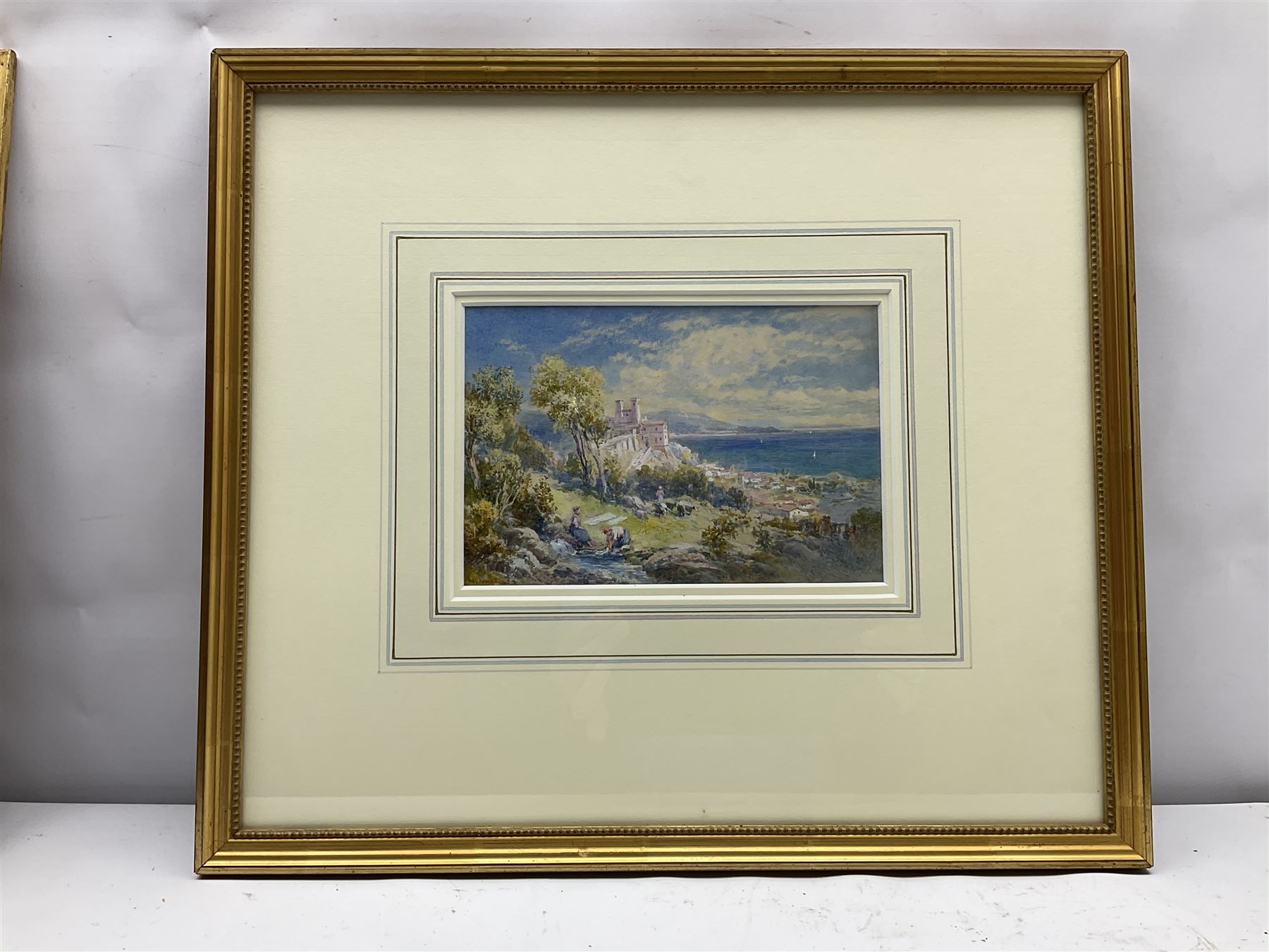 Thomas Charles Leeson Rowbotham (British 1823-1875): 'Lake Bolsena', gouache and watercolour signed 12.5cm x 19cm