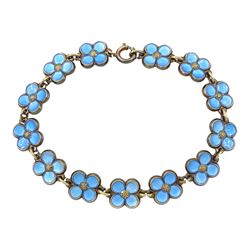 Norwegian silver-gilt blue enamel flower