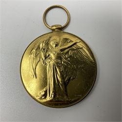 WW1 pair of medals comprising British War Medal and Victory Medal awarded to 038821 Pte.E.Hammerton A.O.C