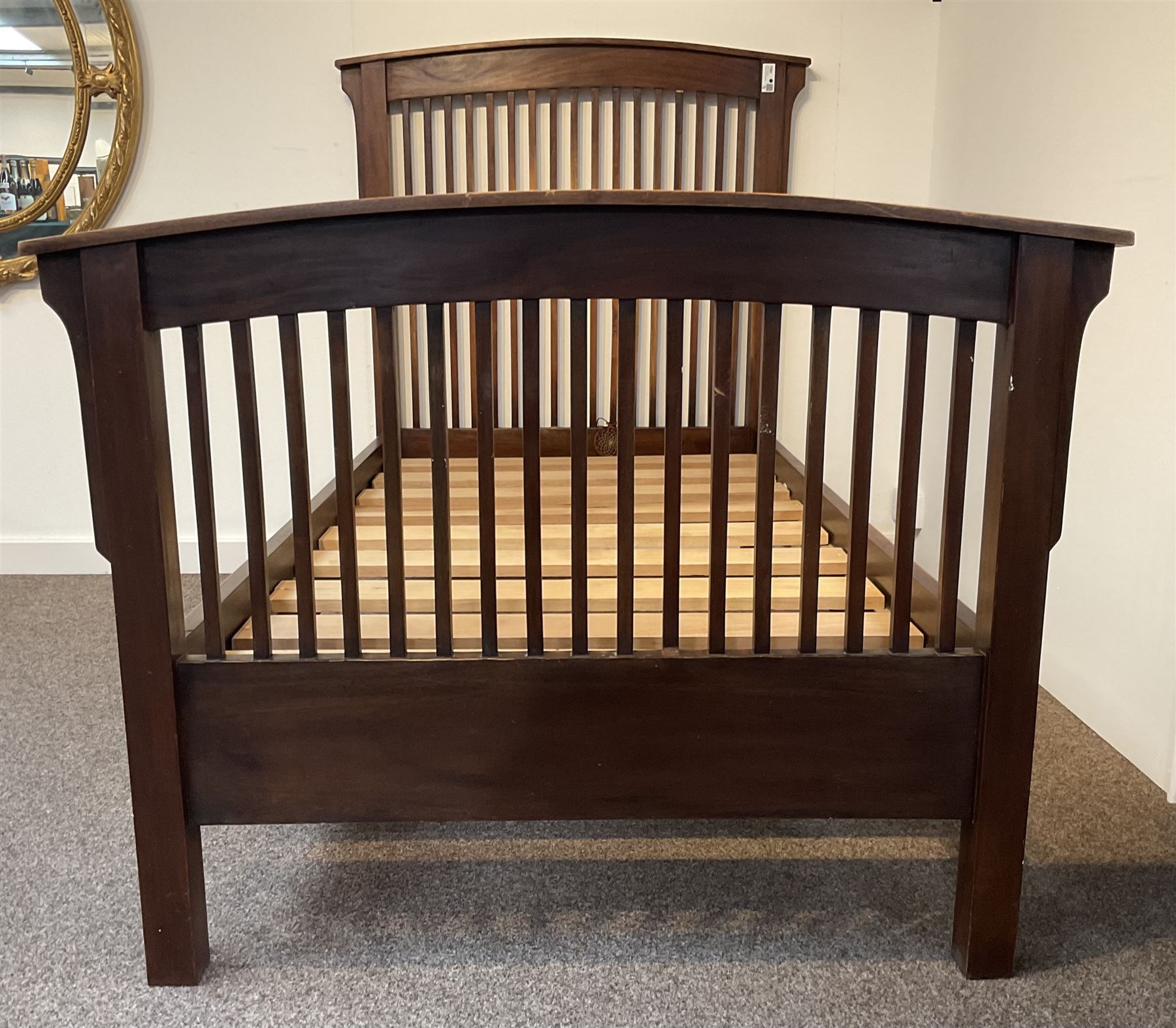 Hardwood vertical latted 3' single bedstead