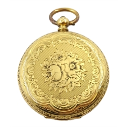 Early 20th century continental gold ladies pocket watch, stamped 18K