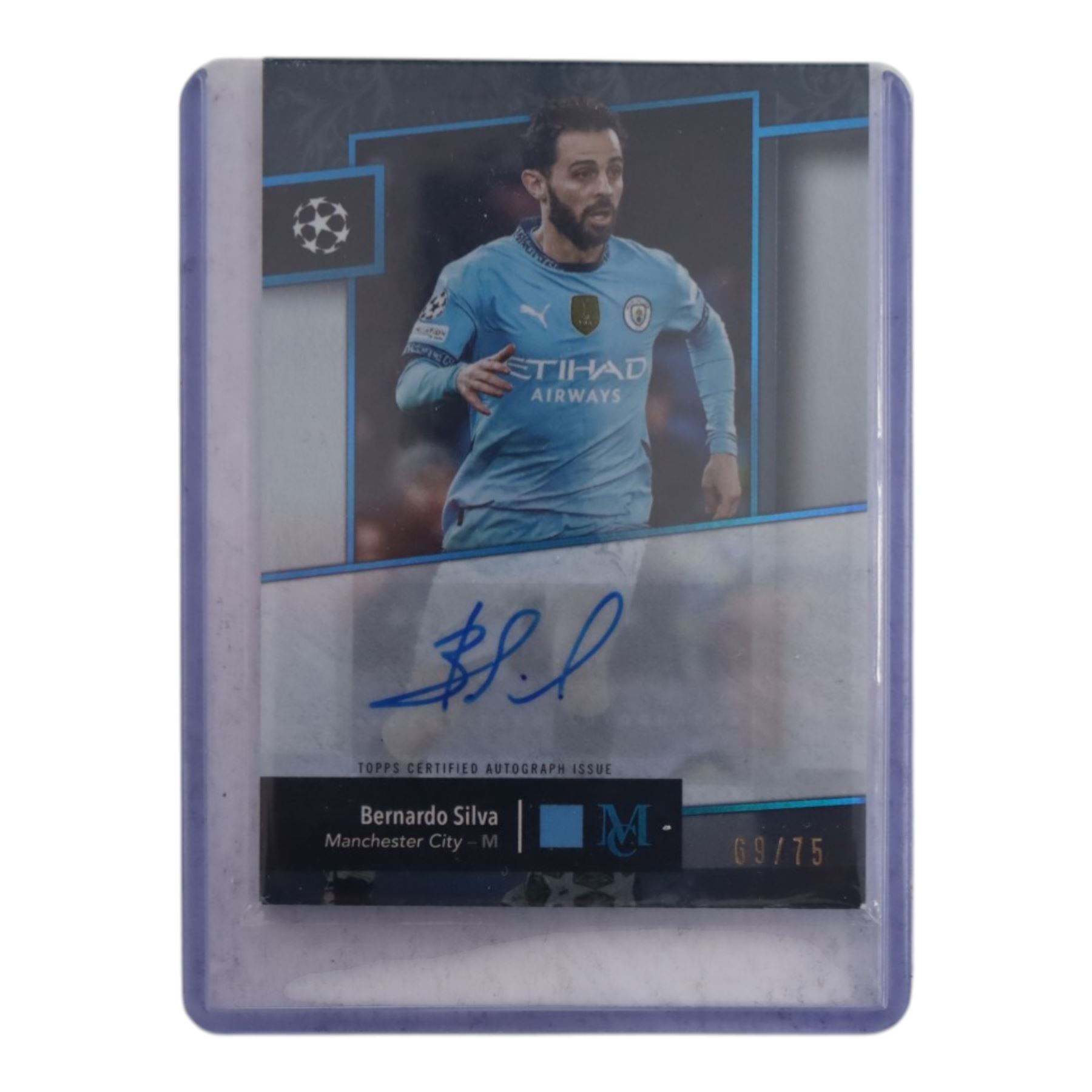 Signed Bernardo Silva Topps Museum Collection Archival Autograph card, 69/75