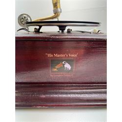 His Master's Voice gramophone, with brass horn