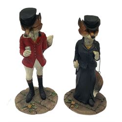 Border Fine Arts Lord Reynard, model no.A7653 and Lady Reynard, model no.A7654, H19cm