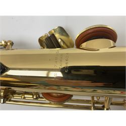 Jupiter JPS-749-547 soprano saxophone, serial no.636624; in fitted carrying case with accessories.