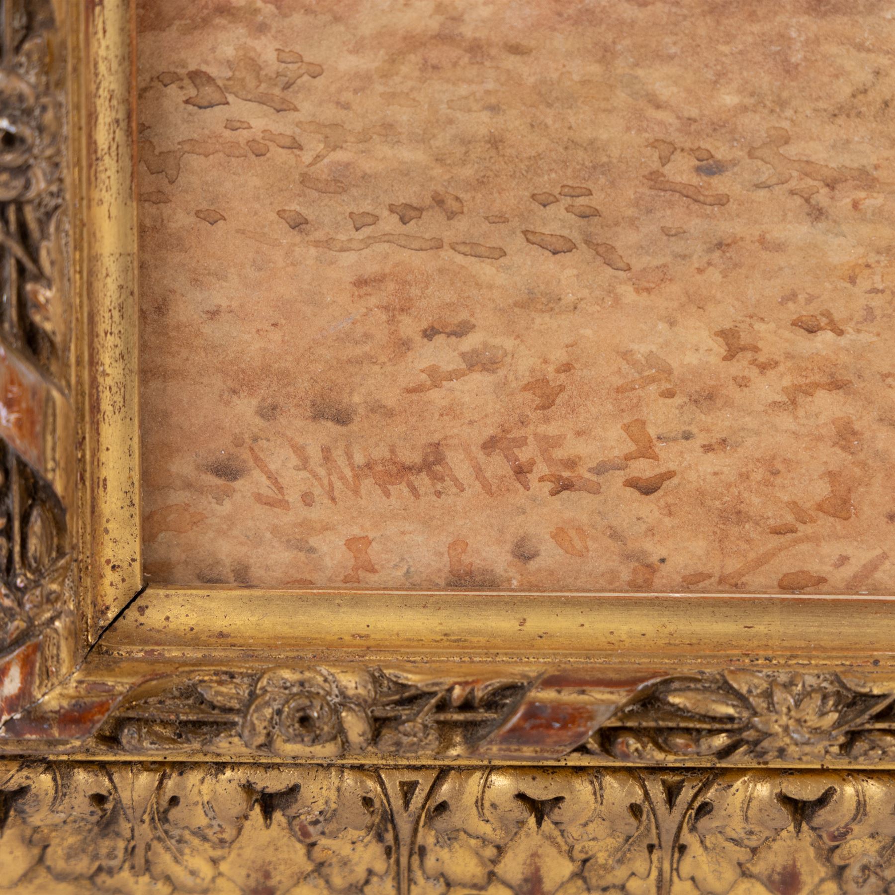 James Whaite (British 1881-1916): Cattle near the Stream, watercolour signed, in gilt frame 46cm x 62cm