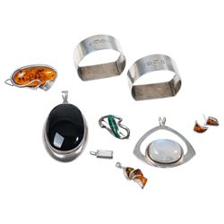 Two silver serviette rings, possibly by 
