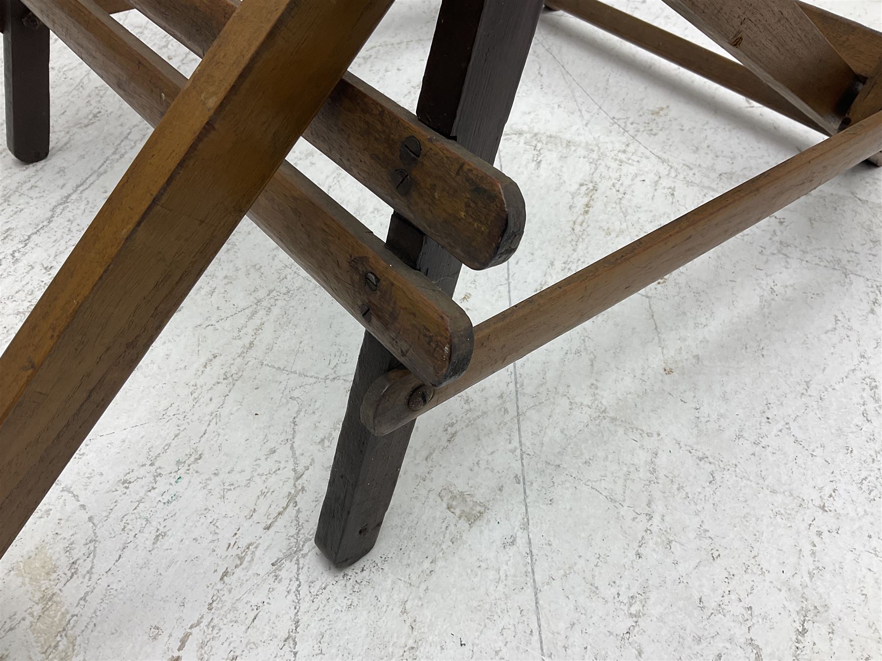 19th century folding brass mounted teak steamer chair 