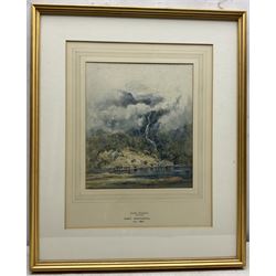 Mary Weatherill (British 1834-1913): 'Eide - Graven' Norway, watercolour unsigned, titled and dated July 1885 on the mount 29cm x 25cm