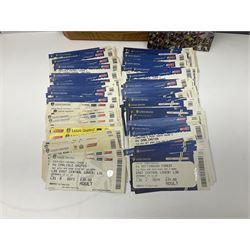 Leeds United football club - football association challenge cup competition final Saturday 11th April 1970 Chelsea vs Leeds United at Wembley programme, football association charity shield Saturday 10th August 1974 Leeds United vs Liverpool programme, various supporters pin badges, scarf for the league 1 playoff final Wembley stadium 25th May 2008, Danbury Mint 'Great Moments in the History of Leeds United' leather bound collectors edition, various used home game tickets etc