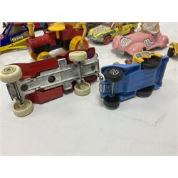 Corgi - ten unboxed and playworn TV/Film related die-cast models including three Popeye Paddle Wagons; Dick Dastardly; Magic Roundabout; Muppets; Batman Penguinmobile; and Basil Brush (10)