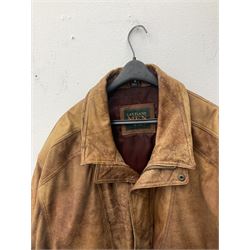 Gentleman's Lakeland brown leather jacket, label numbered 46 