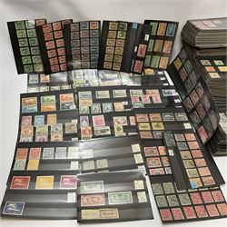 Mint and used stamps on stockcards, from various Countries around the World including Uruguay, Salvador, Honduras, Brazil, Venezuela, Mexico, Costa Rica, Haiti, Cuba, Ecuador, Paraguay, Colombia, Peru etc, varied material throughout including some earlier issues, housed in twenty-one small boxes