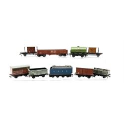 Hornby Dublo - D22 Corridor Coach B.R. First/2nd (M.R.); two D11 Corridor Coaches B.R. First/3rd (E.R.) and B.R. Brake/3rd (E.R.); and D2 Mineral Wagon; all boxed; eight goods wagons; and LNER Tender; all unboxed (13)