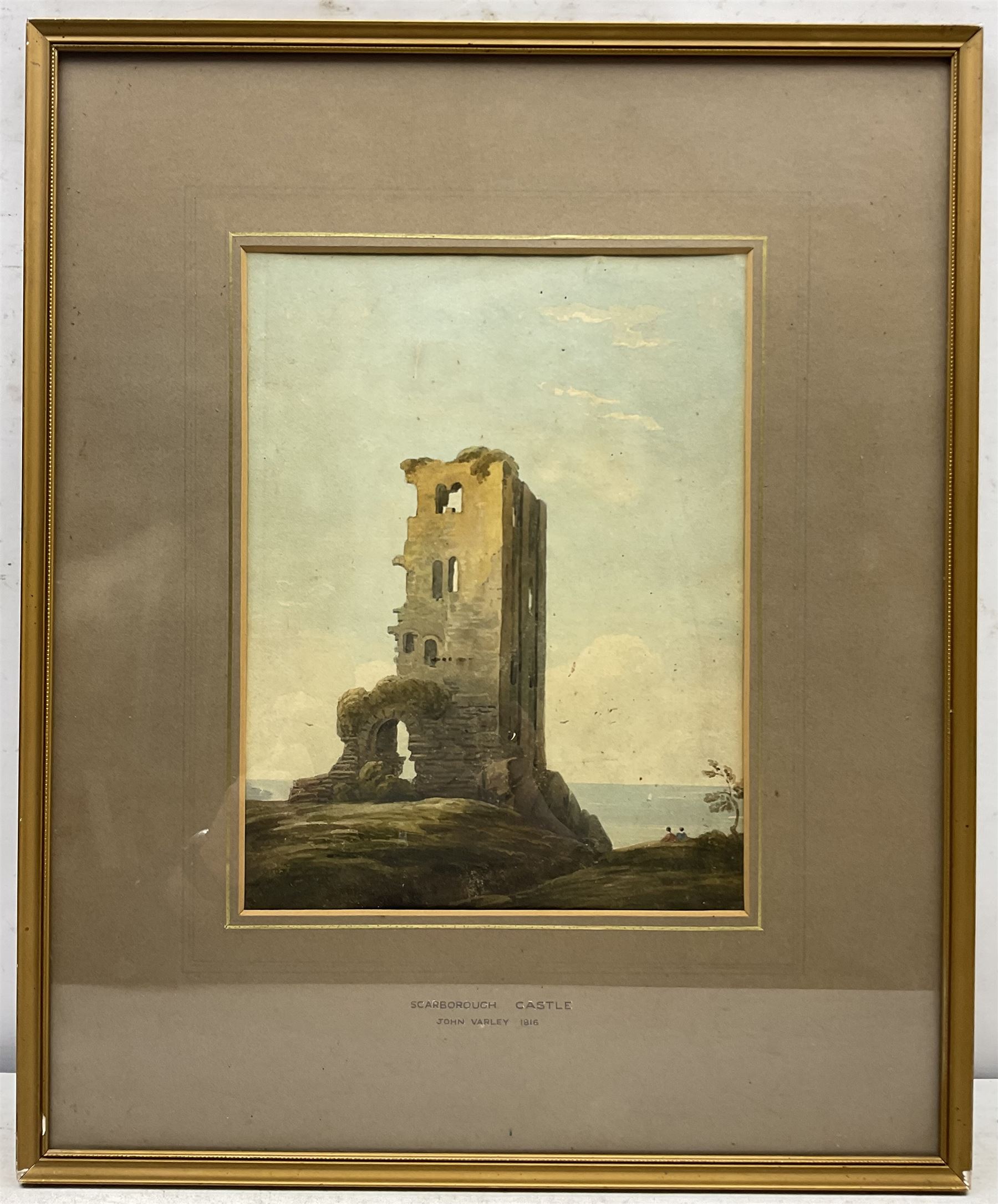 John Varley (British 1778-1842): 'Scarborough Castle', watercolour unsigned, titled and dated 1816 on the mount 29cm x 22cm