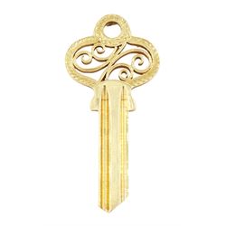 9ct gold key pendant, with engraved openwork decoration, London 1970