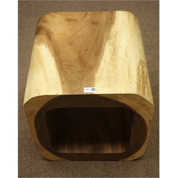  Hardwood cube lamp table, 45cm x 45cm, H45cm  