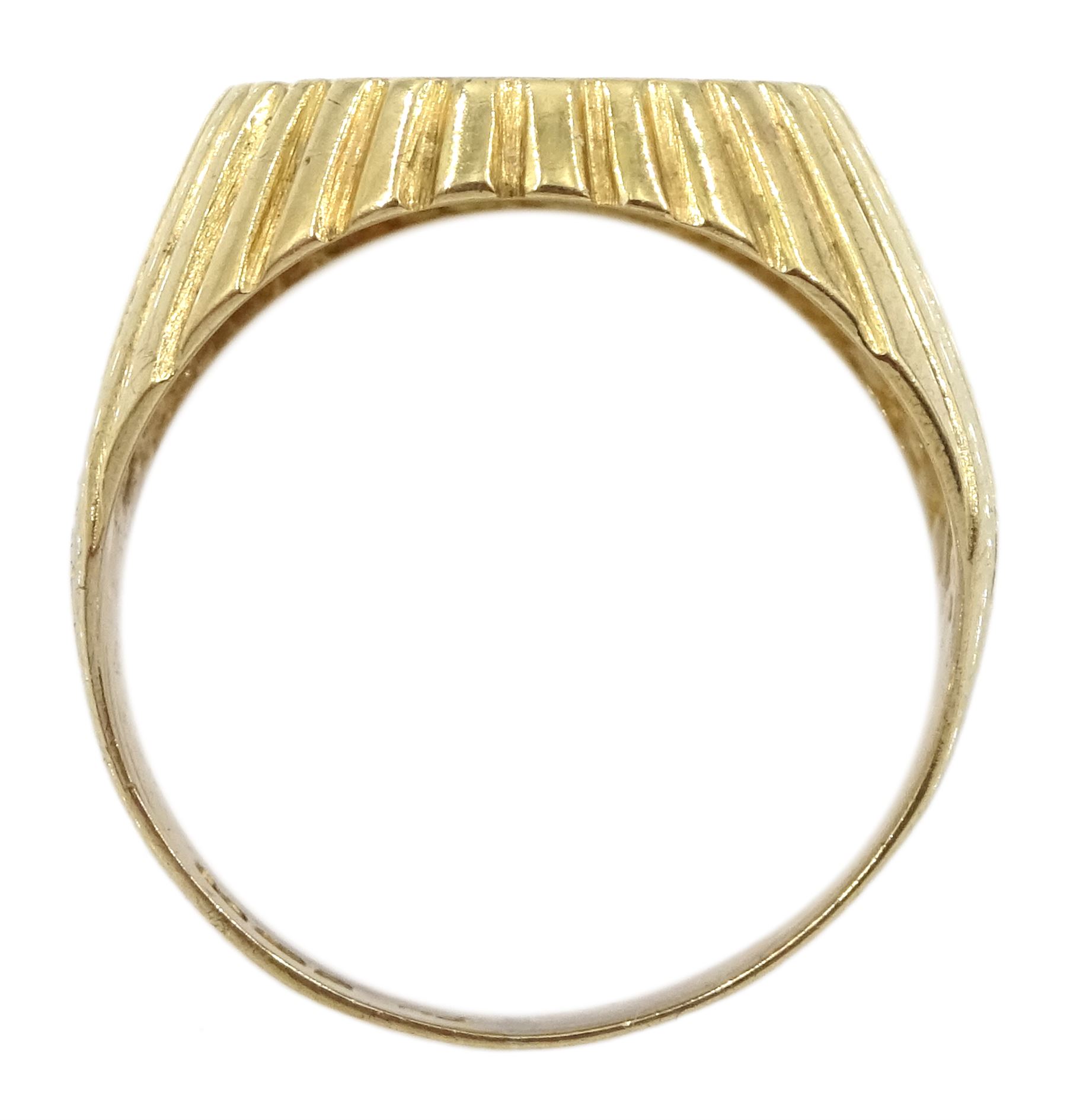 1945 gold Dos Pesos coin, loose mounted in 9ct gold ring, hallmarked