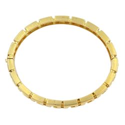 Versace 18ct gold Greek key design Greca bangle, Birmingham assay mark, in original box