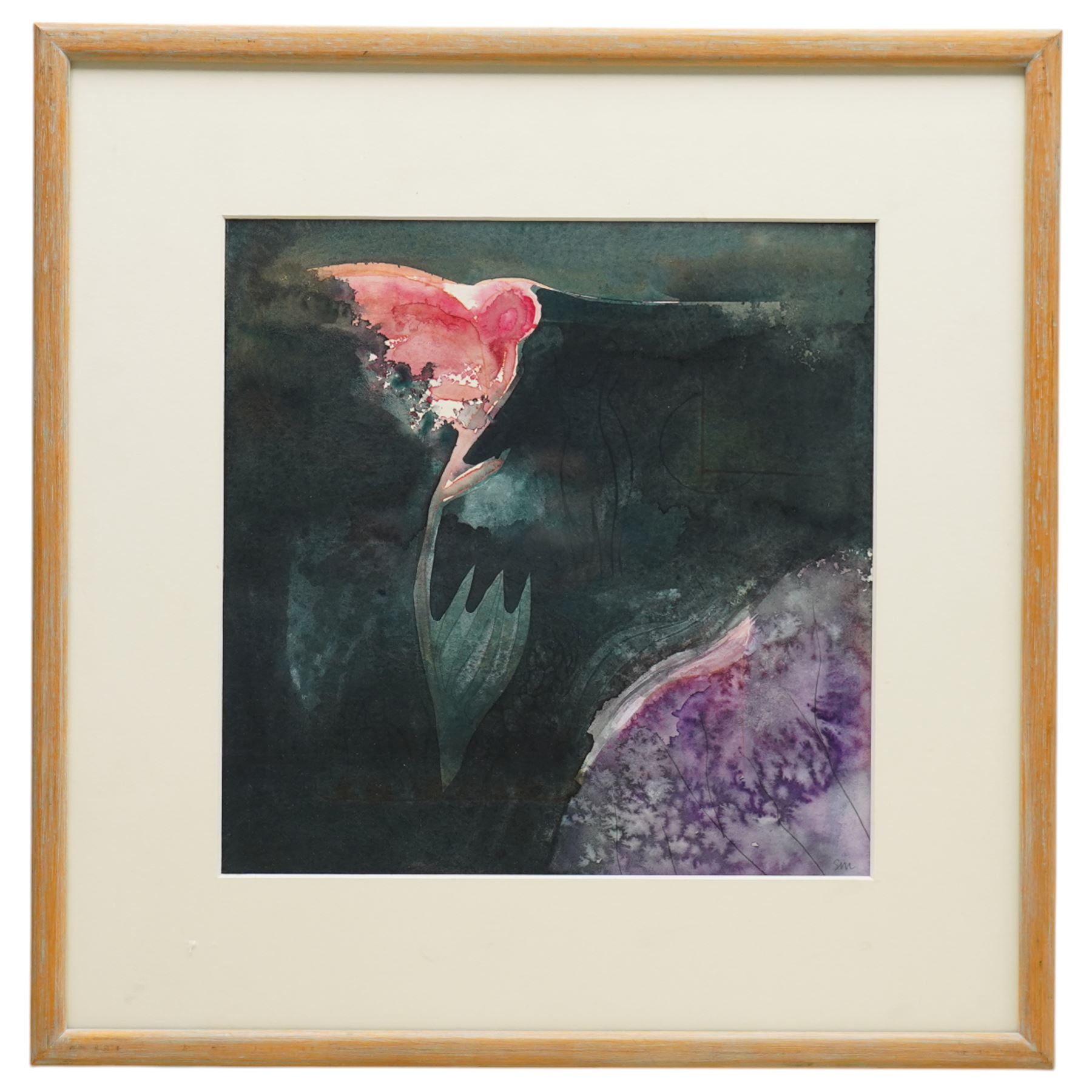 Sheila Maddrell (British Contemporary): 'Secrets', watercolour and acrylic signed with initials, titled on artist's label verso 26cm x 26cm