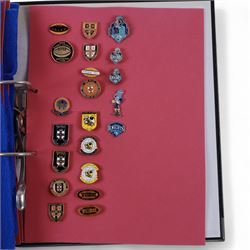 Rugby league enamel badge collection, from Swinton Lions, Wakefield Trinity, Warrington Wolves, Whitehaven, Widnes Vikings, Wigan Warriors, Workington Town and York City Knights, including Wigan Wembley and Cup Winners examples, housed in two folders, (approximately 300)