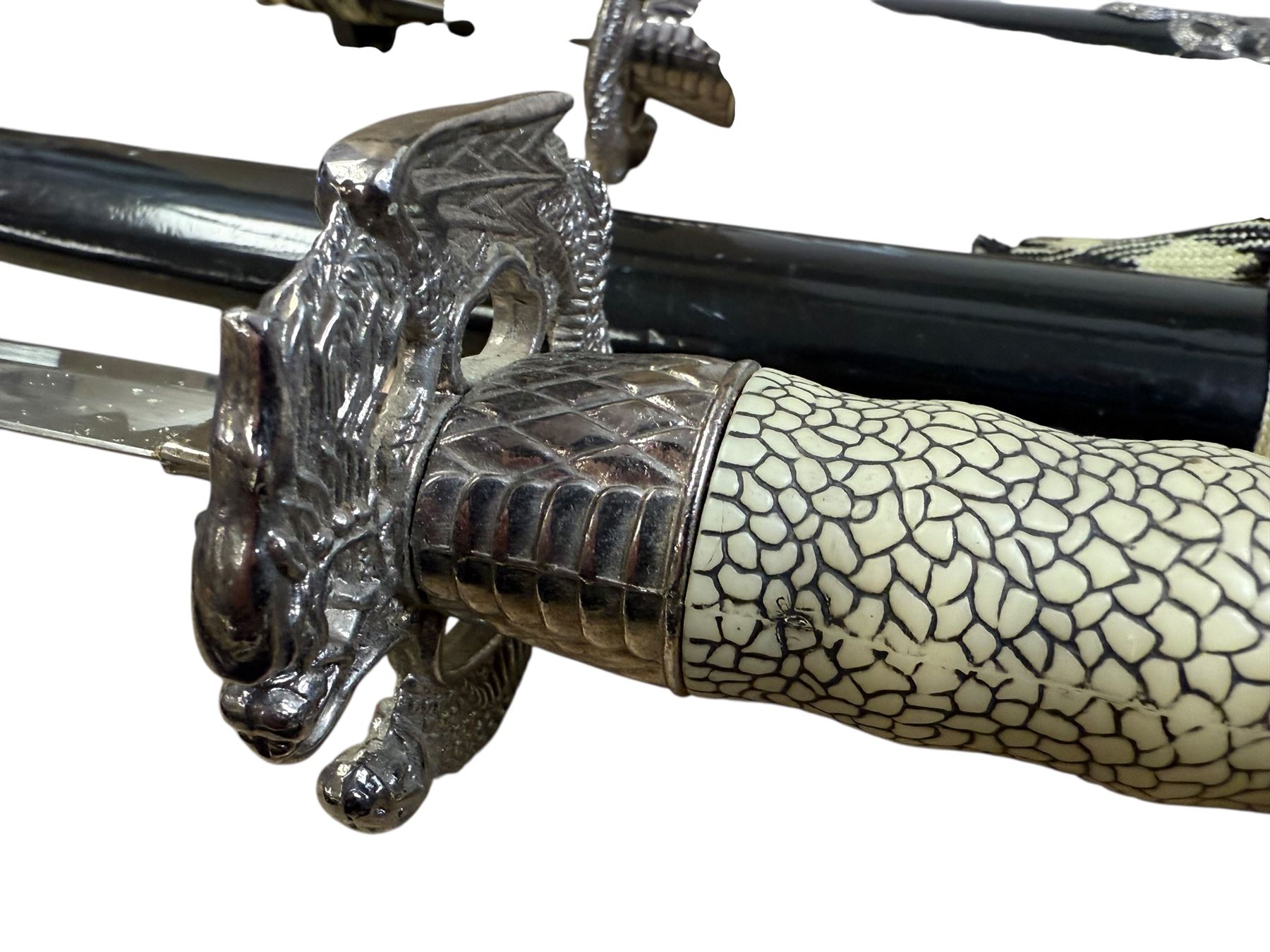 Set of three Ancient Warrior decorative swords, largest L106cm