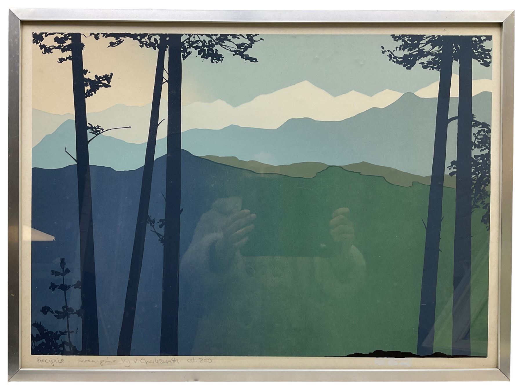 Veronica Charlesworth (British 1952-): 'Precipice', screenprint signed and titled in pencil, limited edition of 200, 42cm x 60cm