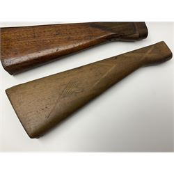 Quantity of spare parts for .577/450 Martini Henry rifle including two stocks, fore-end etc