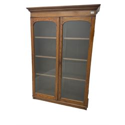 Edwardian oak bookcase display cabinet
