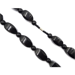  Large contemporary design jet bead necklace  