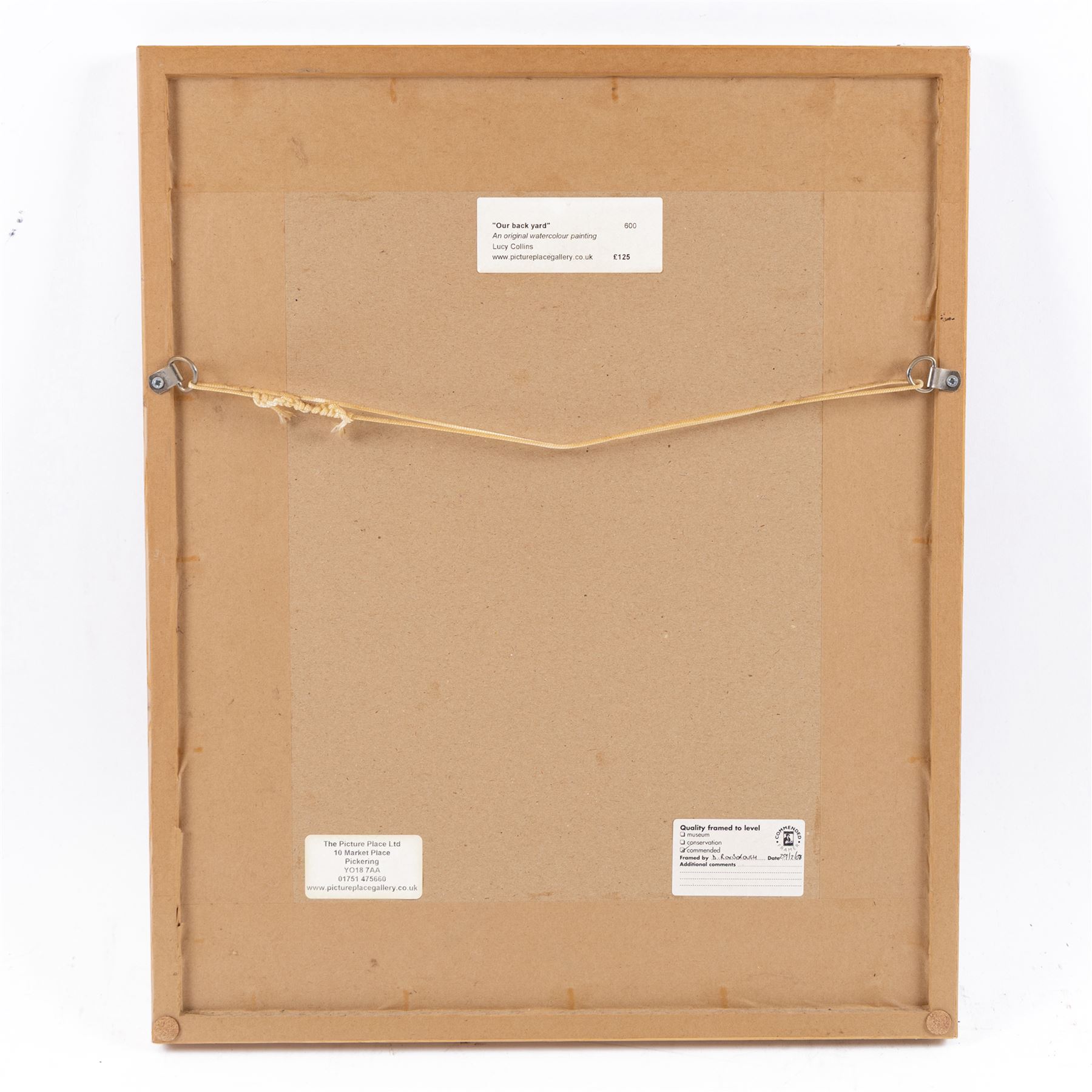 Lucy Collins (British Contemporary): 'Our Back Yard', watercolour signed and dated '08, titled verso 29cm x 21cm