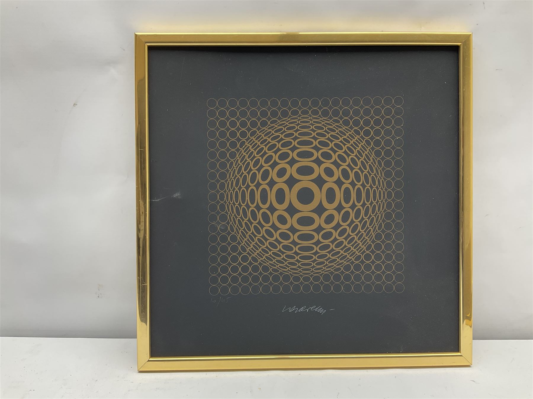 Victor Vasarely (Hungarian/French 1908-1997): 'Vega Gold I & II', two screenprints signed and numbered 14/90 and 10/45, respectively, 24cm x 24cm (2)