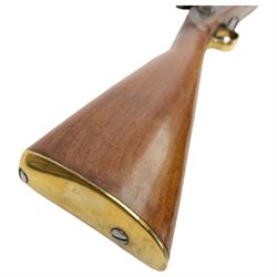 SECTION 1 FIREARMS CERTIFICATE REQUIRED - Parker Hale reproduction 1853 Enfield muzzle loading rifle, the 99cm barrel marked Parker-Hale Ltd, Birmingham England, fitted with ladder sight, secured by three bands, the lock plate marked Enfield 1853, with crowned PH, full stock with ramrod under, overall L140cm, serial no.6567 
