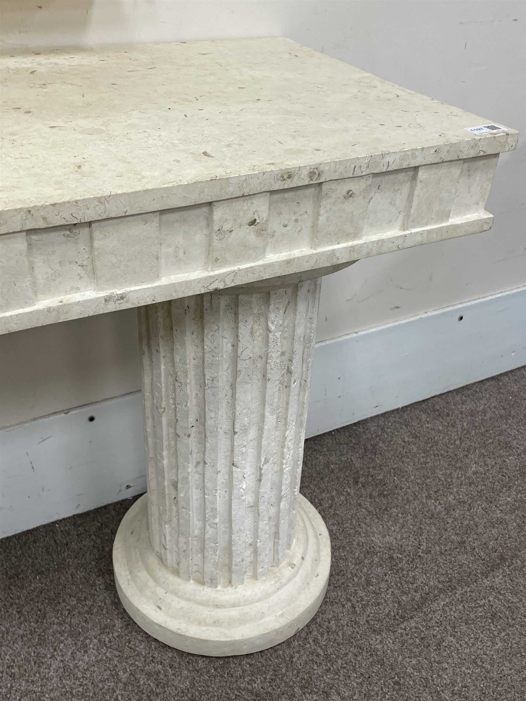 Cast architectural stone effect console table with mirror