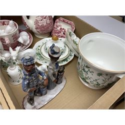 Lladro Spring is here, no 5223, together with a collection of Blanc De Chine figures, Crown Staffordshire Kowloon pattern items etc, in two boxes 