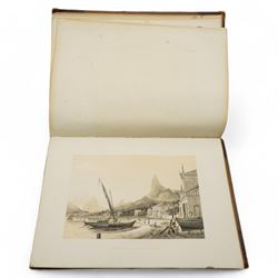 Sir William Gore Ouseley (British 1797-1866): 'Views in South America, from original drawings made in Brazil the River Plate, the Parana, &c', folio containing twenty six (26) tinted lithograph plates with lithographed titled and plan, dedication to Prince Albert with list of plates on verso, pub. London: Thomas McLean 1852, bound in oxblood leather and brown cloth
