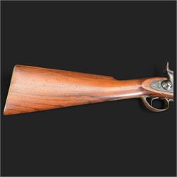 Enfield .577 action rifle, the 91.5cm rifled barrel with three barrel bands and ramrod under, full walnut stock, action marked 'Enfield' with Victoria cypher, overall L131cm