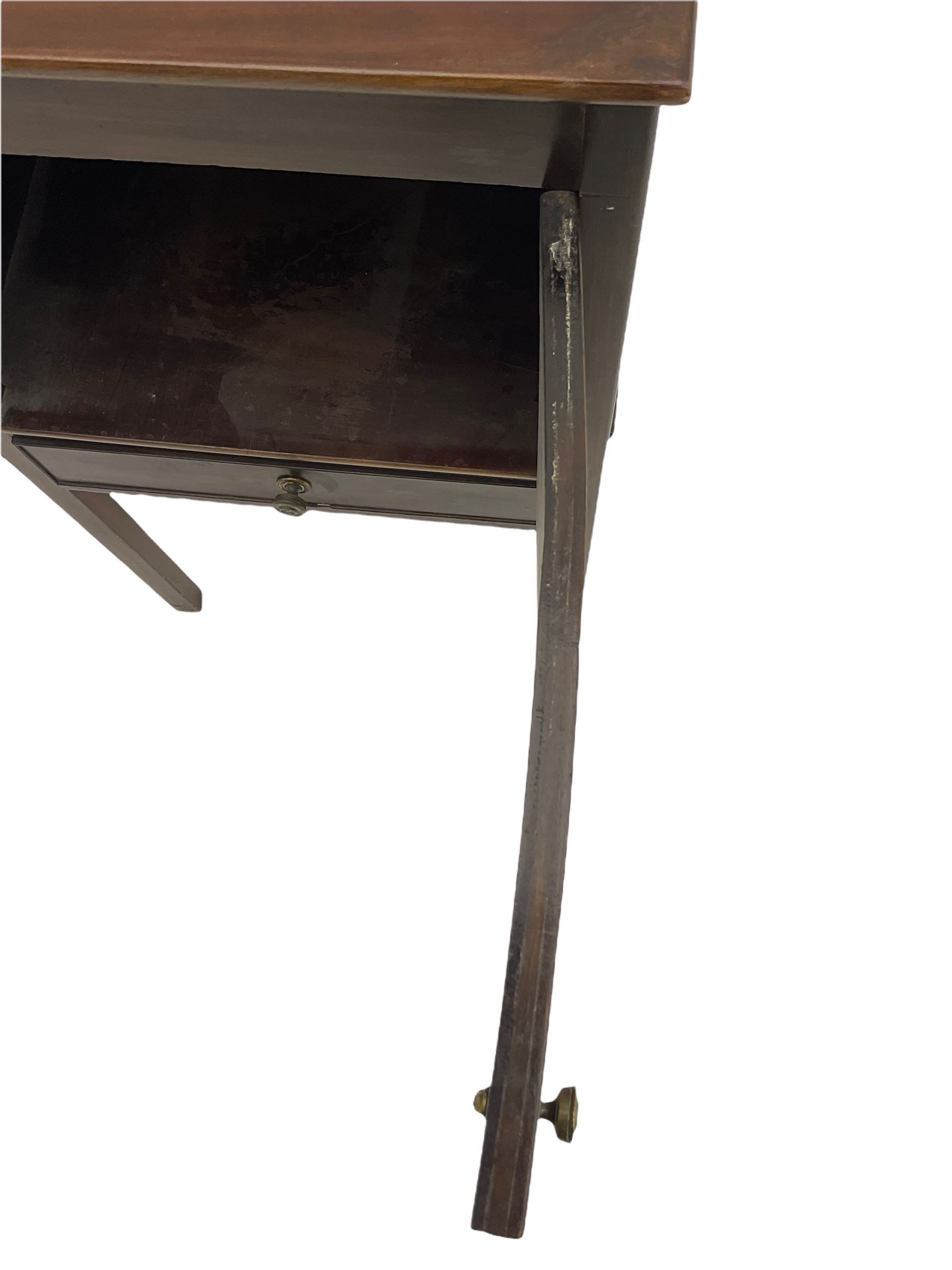 Georgian mahogany night cupboard, enclosed by single door and fitted with single drawer, square supports