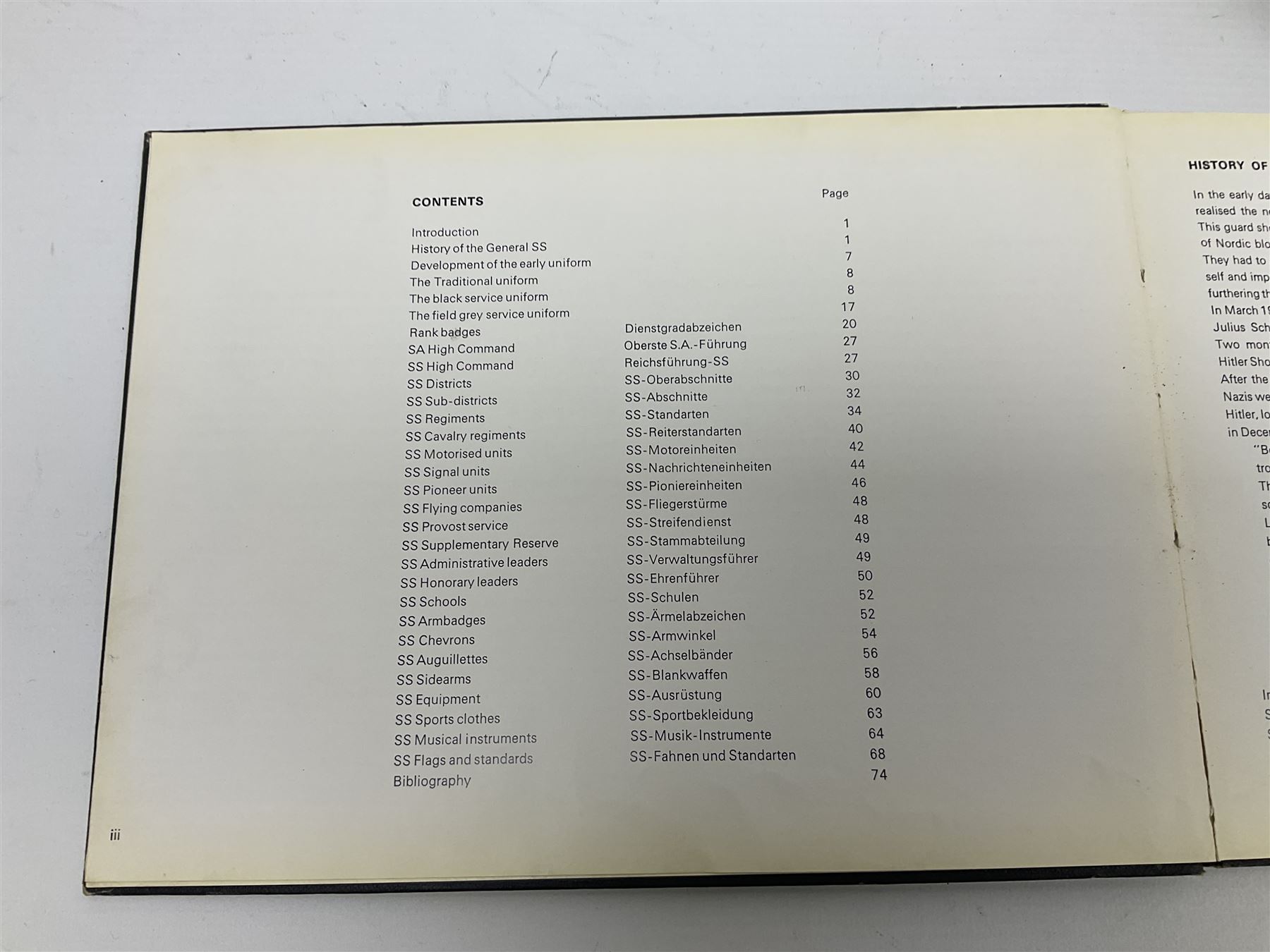 Military Collectors Service: set of three books on WWII German uniforms and badges; and Mollo Andrew: Uniforms of the SS. Volumes 1,4,5,6 & 7 (8)