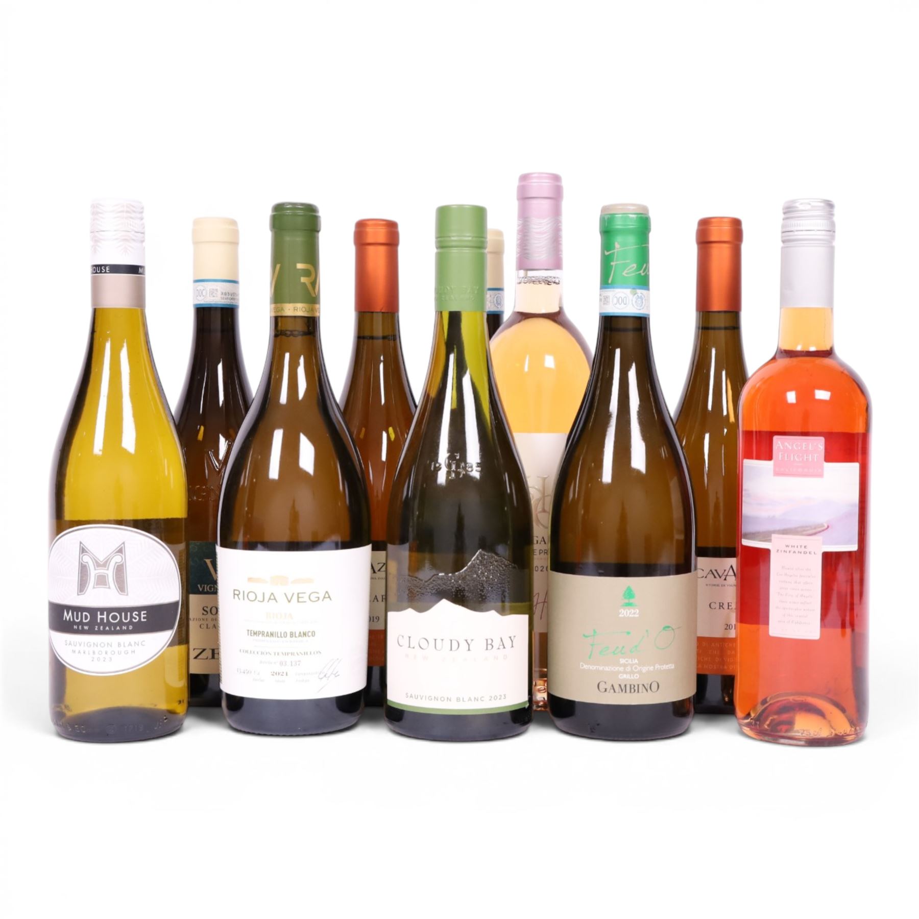 Mixed wine, including Henri Gaillard 2020 Cotes De Provence, Rioja Vega Tempranillo Blanco, Mud House 2023 Sauvignon Blanc etc various contents and proof 