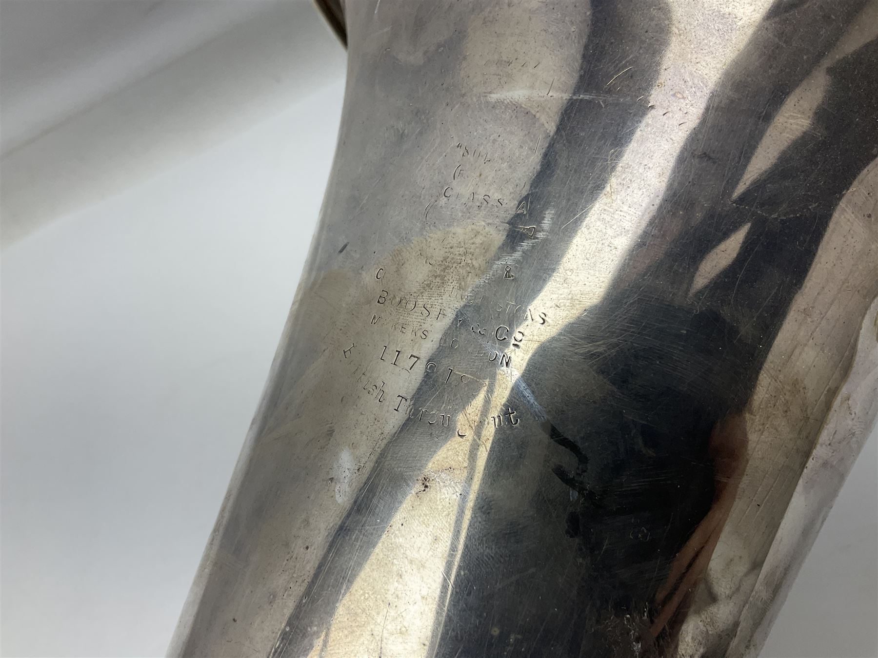 Boosey & Co Class A silver plated four-valve euphonium, serial no.117918 L62cm; in carrying case